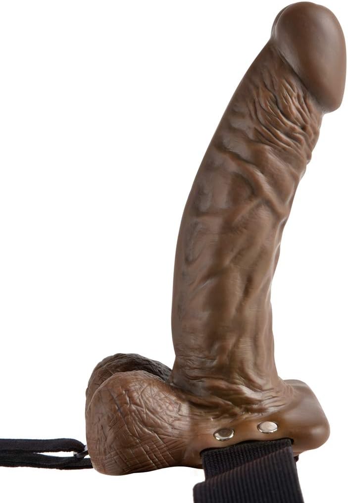 Pipedream Products Pipedream Fetish Fantasy 7 Hollow Strap On with Balls Brown