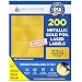 200 Label Outfitters 4” x 2” Metallic Gold Foil Laser Permanent Adhesive Shipping Labels – 20 Sheets