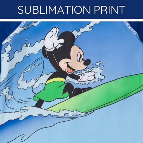 Disney Surfboard Raglan Rash Guard and Swim Trunks Outfit Set UPF 50+ Infant to Big Kid Sizes (12 Months - 14-16)4