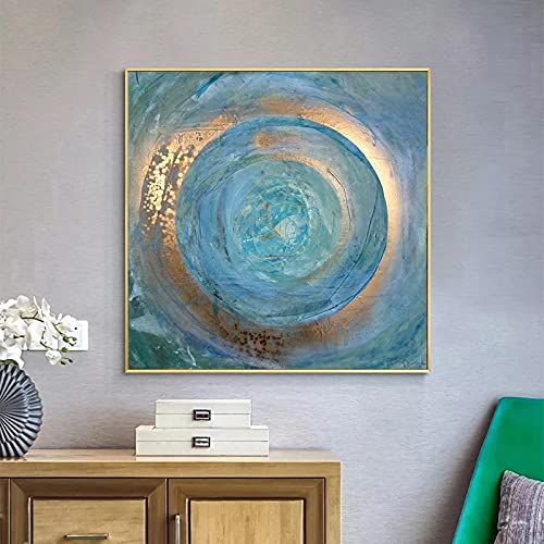 Peinture paysage simple pour deco salon chaleureuse et affiche murale doree