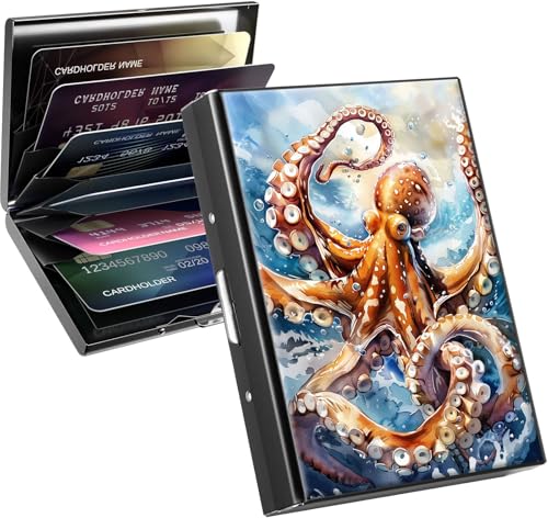 Qindaiwen RFID Blocking Stainless Steel Card Holder – Slim Metal Wallet with 6 Slots, Compact Card Wallet for Men & Women, Ideal for Credit, ID & Business Cards, Octopus