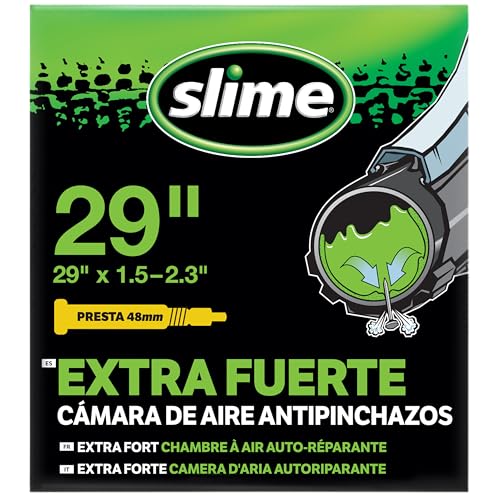 Slime 30073 Cámara de Aire para Bicicleta, Antipinchazos, con Sellante Slime, Sellado Autónomo, Prevenir y Reparar, Válvula Presta, 29' x 1.5-2.3'