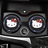 Ya en mundofriki.es: 2pcs Traje de Posavasos portavasos de Coche, Accesorios Interiores de Coche de 2,75 Pulgadas, Soporte de Copa Hello Kitty Bling inserte una Alfombrilla de Silicona Antideslizante,Blue Diamond