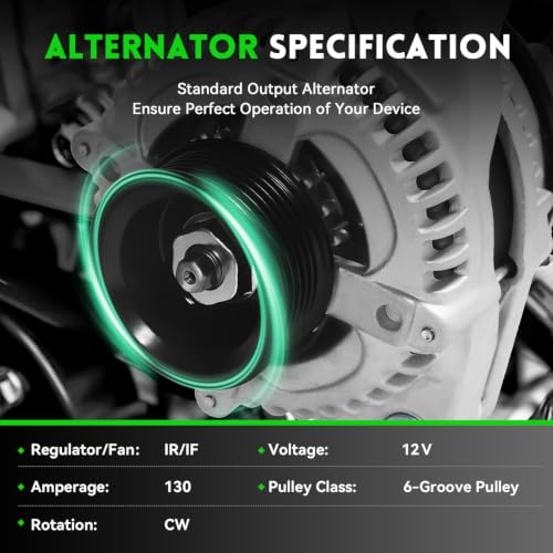 Image of 13918N New Alternators Fit for Honda Odyssey 2002-2004, Pilot 2003-2004, MDX 2001-2002 3.5L V6, Replace 104210-3090 31100PGKA01 31100PGKA02 31100PGKA03, 12V, 130 Amp