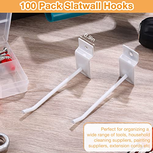 Moxweyeni DD0811 100 Pack Slatwall Hooks Slatwall Accessories Slat Wall Hanging Hooks Slat Board Hooks Slat Hangers Pegboard Gridwall Hook Display Hook thumb #4