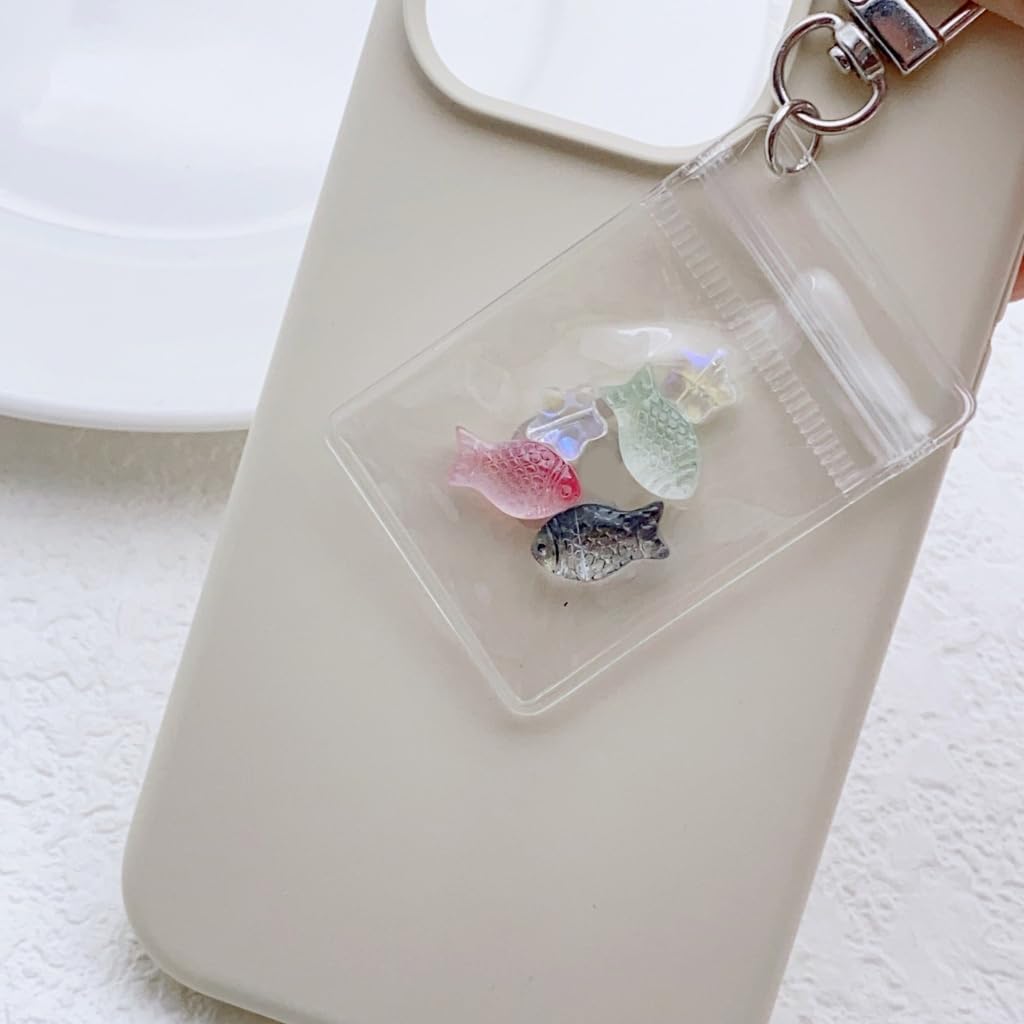 Playful Clear Fruit Bag Charm Elegant Keychain Bag Key Rings for Personalization image 5