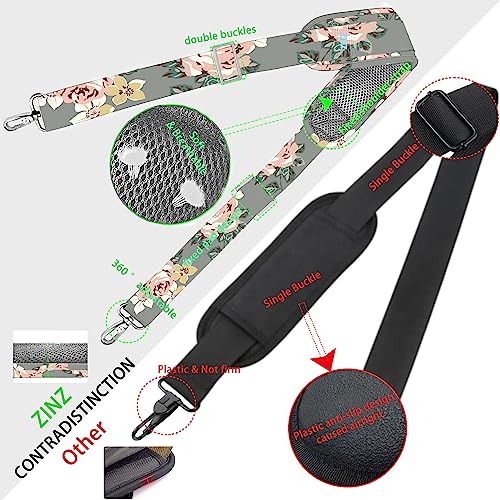 Image of ZINZ Shoulder Strap 78 inch Universal Handbag Strap with Ultra-thick Fixed Padded and Dual Balanced Adjustable Buckles Shoulder Crossbody Strap for Briefcase Messenger Bag Laptop bag Luggage,Gray rose