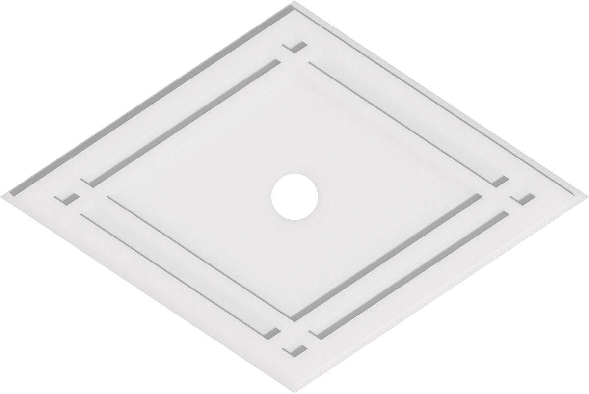 Ekena Millwork CMP20X13DD-04000 Diamond Architectural Grade PVC Contemporary Urethane Ceiling Medallions 20"W x 13 3/8"H x 4"ID x 7"C x 1"P