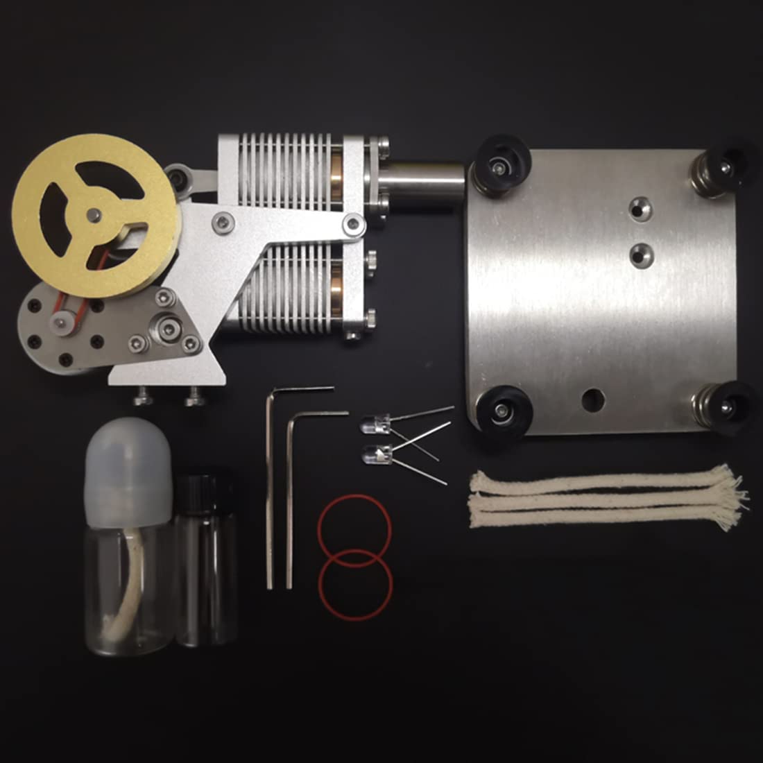 TechnixLabz Modèle de moteur Stirling à air chaud - Mini vitesse - Moteur intégré - Cadeaux scientifiques et éducatifs pour Noël, anniversaires (assemblé
