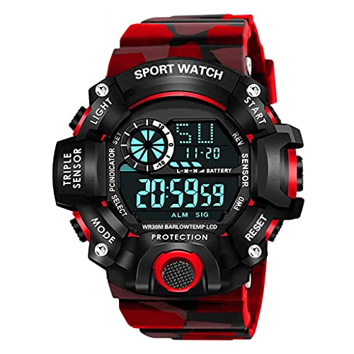 Image of Men's, Kid's Waterproof Shockproof Multi-Functional Automatic Digital Sports Wrist Watch with Led, Multicolour Strap - Pack of 2