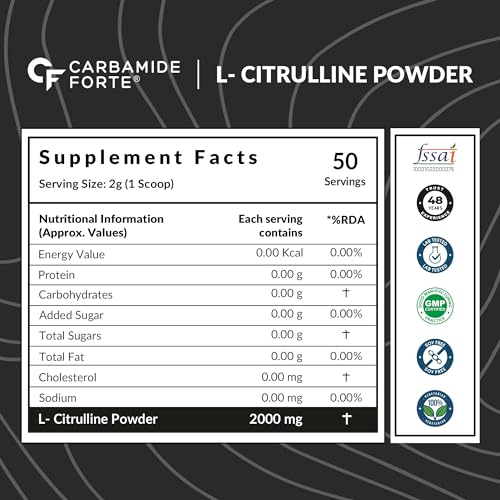 Image of Carbamide Forte L Glutamine Powder 5000mg - Unflavoured - 30 SERVINGS - 150g & L Citrulline Powder 2000mg - Unflavoured - 50 SERVINGS - 100g