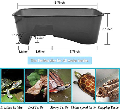 Rypet Turtle Tank Aquarium - Reptile Habitat, Turtle Habitat, Reptile Aquarium Tank for Crayfish Crab (Excluding… - Image 3