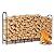 GREENER 8x4FT Firewood Rack Outdoor - Heavy Duty Wood Racks Outdoor for Firewood Upgraded Log Rack Adjustable Metal Log Holder Wood Stand Stacker Fireplace Fire Wood Holder Organizer Indoor, Black