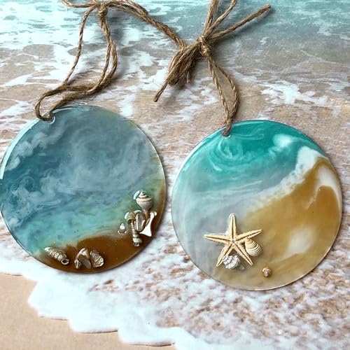 Qianyu 12 Pcs Cavity Shiny Flat Circle Silicone Mould with Hanging Hole Round Drilled Keychain Jewelry Pendant Earrings Decor Model DIY Crafts Making Pet Tag Charms Resin Casting Mould - Image 4