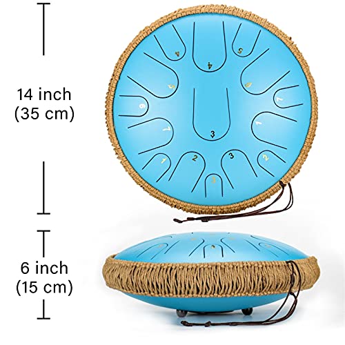 Tambor etéreo de 14 polegadas, 15 notas, tom D, língua, de aço, para iniciantes, bateria de percussã