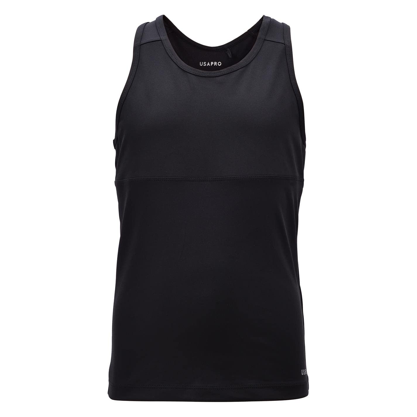 Usa Pro Girls Black Tight Tank Top Junior - 11-12 Years