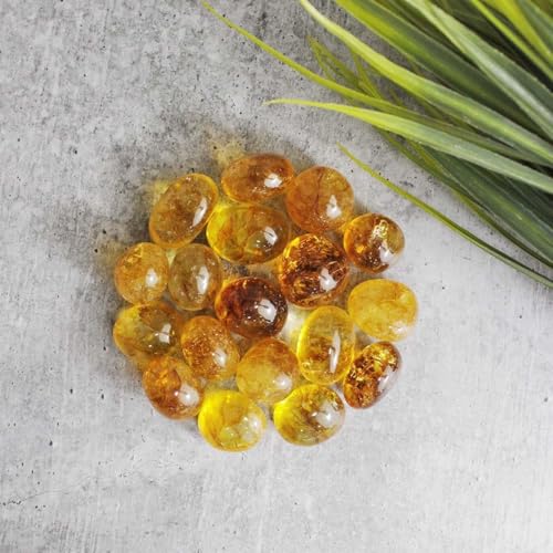 Image of Citrine Tumble Stone | 50 gm Tumbled Gemstones | Reiki Healing Stones | Home Decor Pebbles | Aquarium Gravel | Garden & Table Dcor