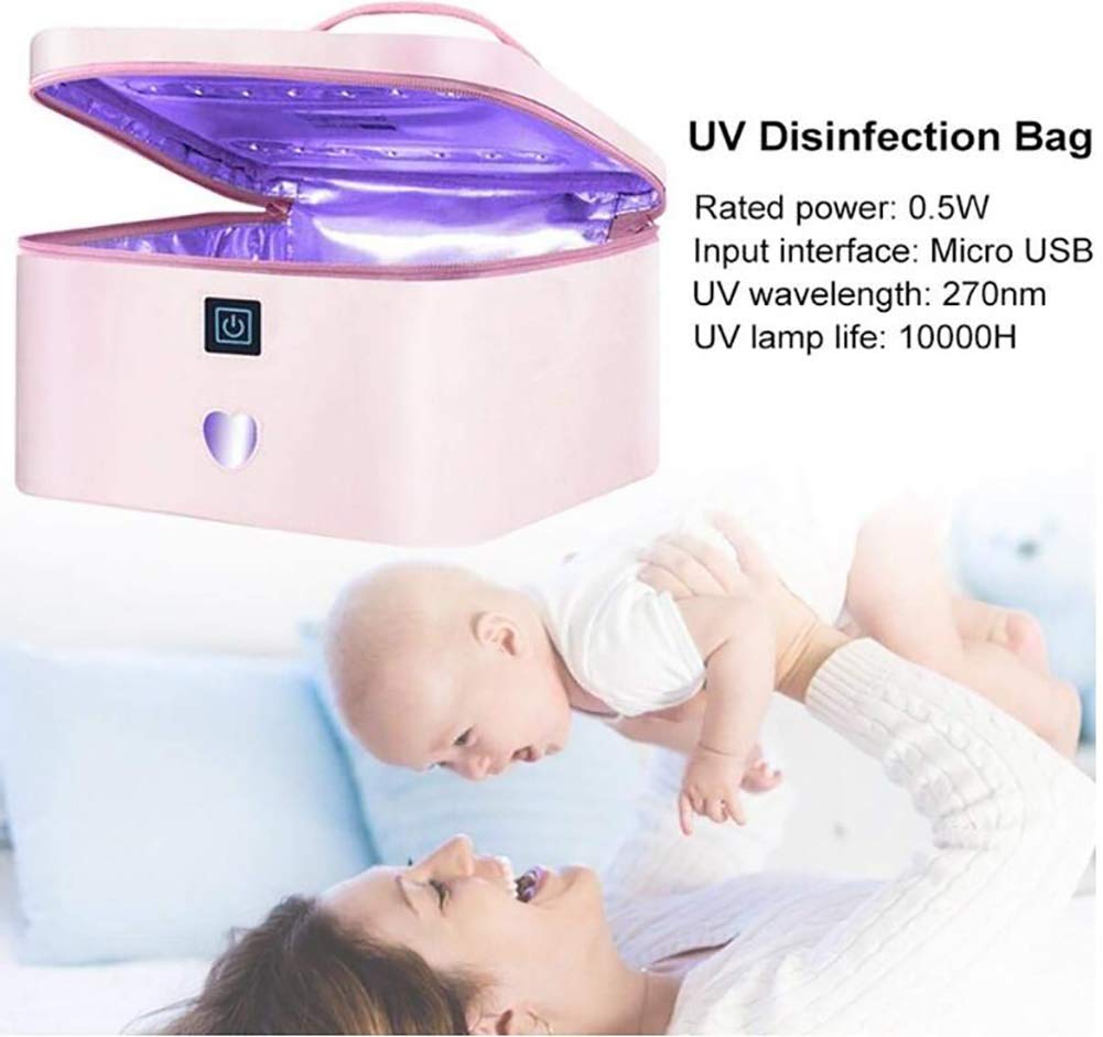 Sterilizzatore UV, Disinfezione UV Principale Piccola casa Portatile, per Scatola di sterilizzazione della Biancheria Intima della Biancheria Intima dei Gioielli （Rosa）