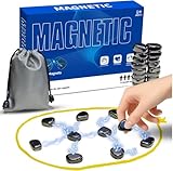 Magnetspiel, Magnetisches schachspiel, Tischspiele, 20 PCS Tragbar Magnetsteine, für Reisespiele, Familientreffen (Blau)