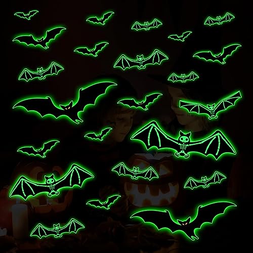 3 hojas de calcomanías luminosas de Halloween miniatura 1