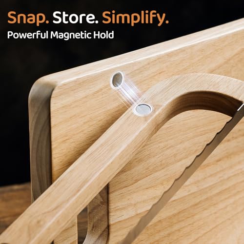 Set para cortar pan con tabla de madera y cuchillo curvo miniatura 4