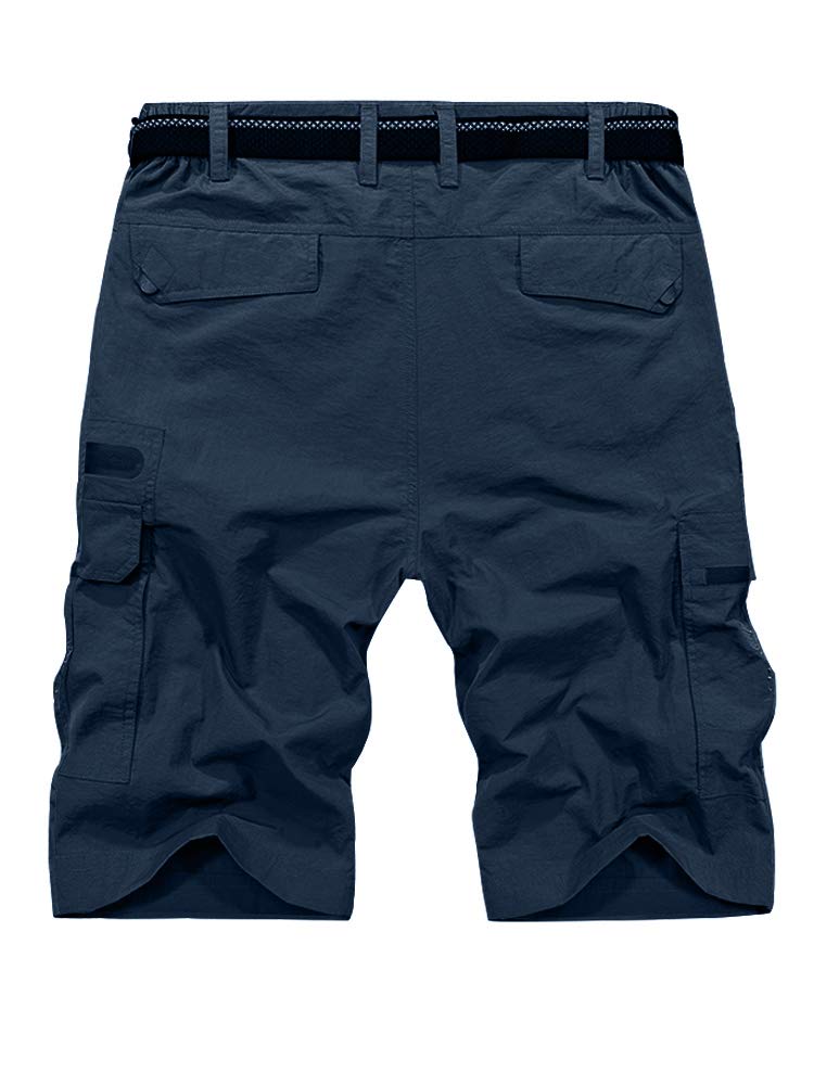 Condition photo showing New/Like New for jessie kidden mens outdoor casual expandable waist lightweight water resistant quick dry fishing hiking shorts #6222-navy,34