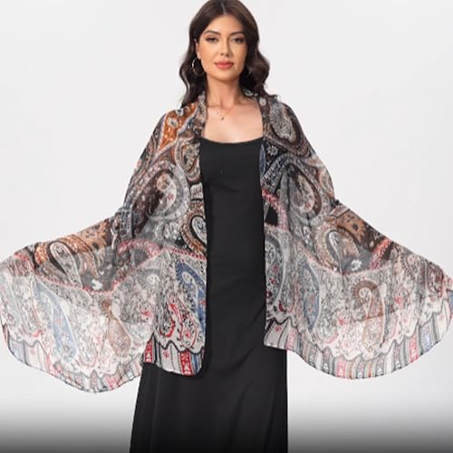 Paisley Pattern Pashmina Shawl Rave Scarf, Womens Soft Sun Shawls Wraps Scarves Hijab3