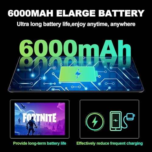 Image of redbeat Android 14 Tablet 10 inch, 2 in 1 Tablet with Leather Case & SIM Slot, 8GB RAM 128GB Storage (1TB Expand), Octa-Core Processor, 6000mAh Battery, WiFi 6 - for Study, Work & Entertainment