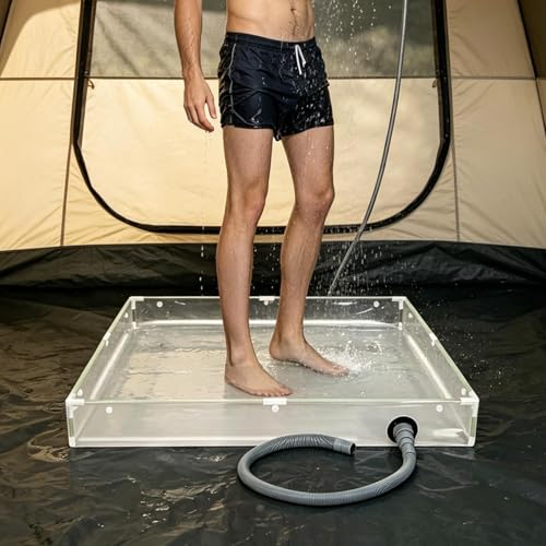 Plateau de bain compact pliable avec bac de récupération d'eau extérieur - 3