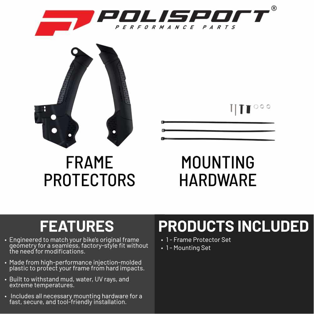 POLISPORT 8500200001 - Protezione Telaio Modelli HUSQVARNA Nero