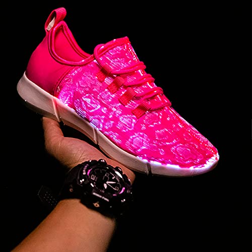 Image of LED Fiber Optic Shoes Light Up Sneakers for Women Men Luminous Trainers Flashing Sneakers for Festivals, Christmas, Halloween, New Year Party with USB Charging, White
