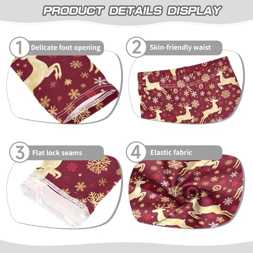senya Girls Printed Leggings Yoga Pants Snowflake Deer Pattern for Kids in 4t to 10 Years, 4T3