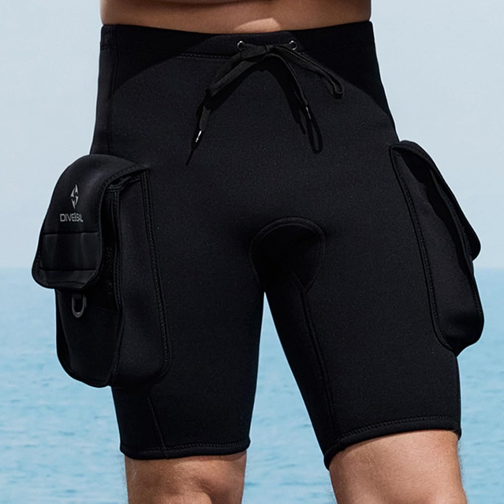 Neoprene Tech Shorts 3 mm 3 mm z 2 dużymi kieszeniami do nurkowania - spodnie neoprenowe - krótki kombinezon neoprenowy do pływania, surfowania, snorkelingu