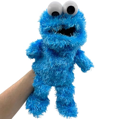 PLAYZOCO Marioneta Mano Peluche de Monstruo de Las Galletas, Títere de Mano de Monstruo de Las Galletas, Marioneta Barrio Sésamo, Algodón de Felpa y PP, Tamaño 30 cm, Diseño Monstruo de Las Galletas