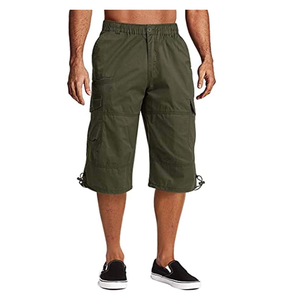 v3e Men's & Boy's 3/4 Cotton Cargo Short Pants Casual Loose Fit Outdoor Capri Long Shorts with Four Pockets (Pack of 01)-picture-32