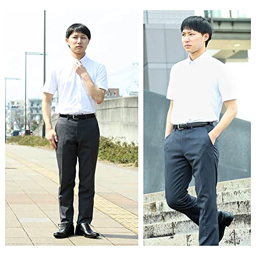 アトリエサンロクゴ ニットワイシャツ 半袖 ニット Yシャツ 制服 ユニフォーム ノーアイロン 伸縮自在で着心地 ストレッチ 快適DRY 吸水速乾 メンズ の商品画像 11