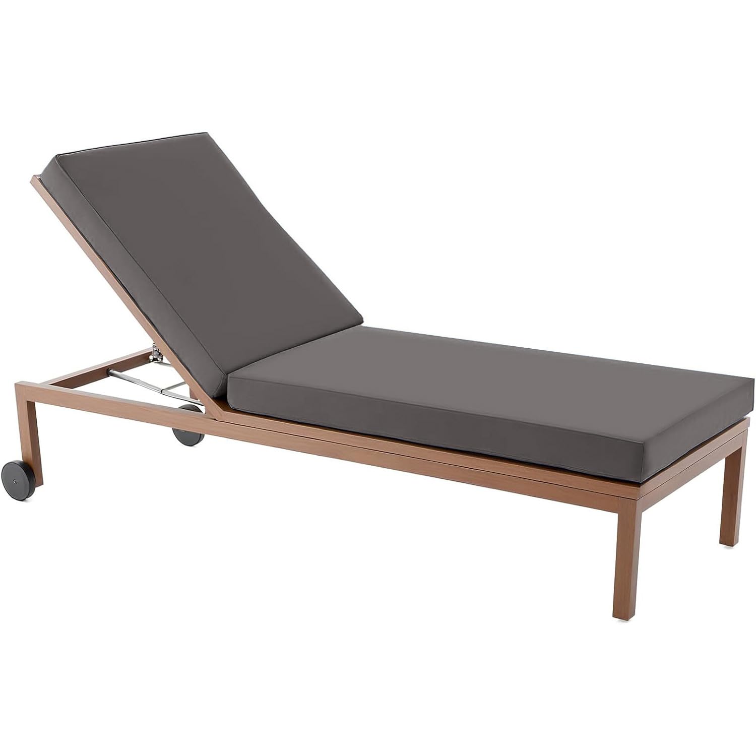 Genérico CojíN para Tumbona de JardíN, CóModo CojíN Reclinable para Tumbona, Exterior Cojines para Silla Mecedora con Corbata para Tumbonas, Sillas y Hamacas,Gris,188x58x6cm