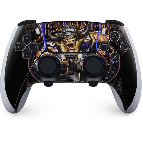 Skinit Decal Gaming Skin Compatible with PS5 DualSense Edge Pro Controller - Officially Licensed Liquid Blue NFL Minnesota Vikings Running Back Design