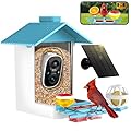 TayePin Bird Feeder with Camera Solar Powered & AI Identify 10,000+ Birds Species, 2.4Ghz WiFi Smart Feeding, 2K HD Live Video for Outdoor, IP65 Waterproof, Instant Arrival Alerts, Bird Lover Gifts