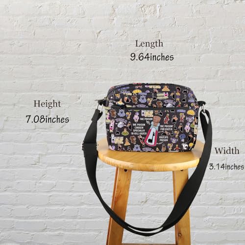 Kuzco Cartoon Inspiration Messenger Bag Poison Kuzco Carry-on Bag Llama Sack Emperors Gift Yzma Crossbody Purse Bag For Fans (KuzcoHengCrossBlk)3