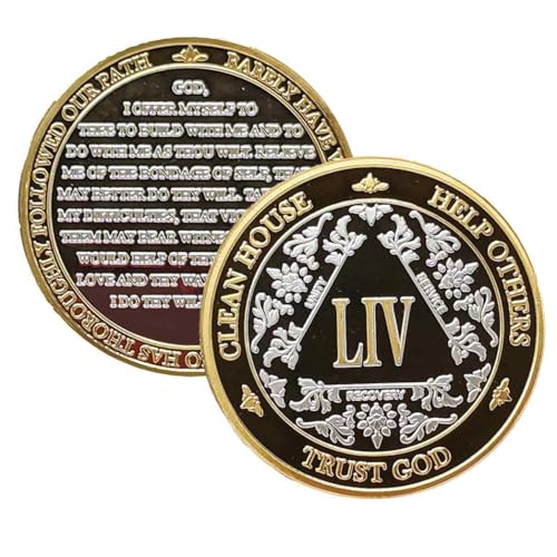Silver & Gold 1-60 Years (54 Year (LIV)) Alcoholics Anonymous Medallion AA Coin Capsule Included