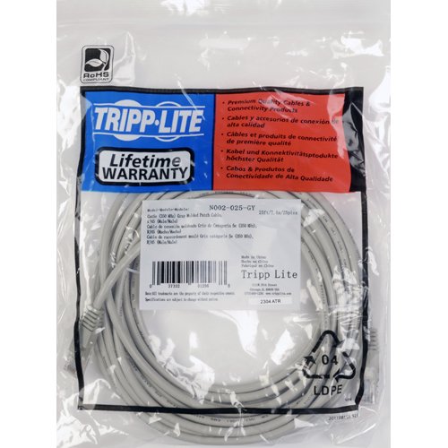 Tripp Lite Cat5e 350MHz Molded Patch Cable (RJ45 M/M) - Gray, 1-ft.(N002-001-GY)