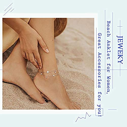 Jeweky Boho Beaded Ankle Bracelets Turquoise Anklets Chain Beach Adjustable Foot Jewelry For Women And Girls (Blue) #TOP5