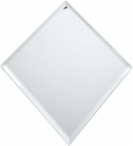 Plymor Espejo de vidrio biselado de 0.118 in de grosor con forma de diamante, 7 x 9 pulgadas, paquete de 3