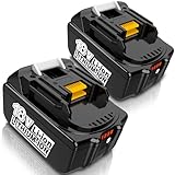 POEOSAS 2 Pack 18V BL1860B 6.0Ah Li-ion Replacement Batteries Compatible with Makita BL1860 BL1850B BL1850 BL1840 BL1840B BL1830B BL1830 BL1815 BL1815B LXT400 with LED Indicator