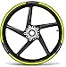 KIT STRISCE ADESIVE MOTO per CERCHI 17 compatibile con KAWASAKI Z650- GIALLO FLUO