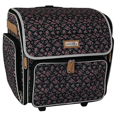 Everything Mary Deluxe faltbare Rolltasche für Scrapbooking und Kunst, Blumenmuster, Tragetasche mit Rollen für Scrapbooking und Kunst, Reise-Organizer, Aufbewahrung Cover