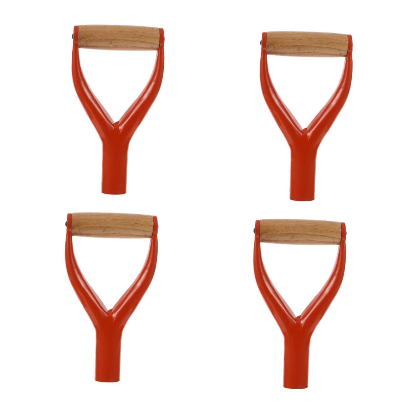 SHINEOFI 4 Piezas Pala de Manos del Mango de Hierro Pala Palas para cavar Pala de Tierra con Fugas de jardinería Mango Universal para Herramientas de jardín reemplazo de la empuñadura Rojo