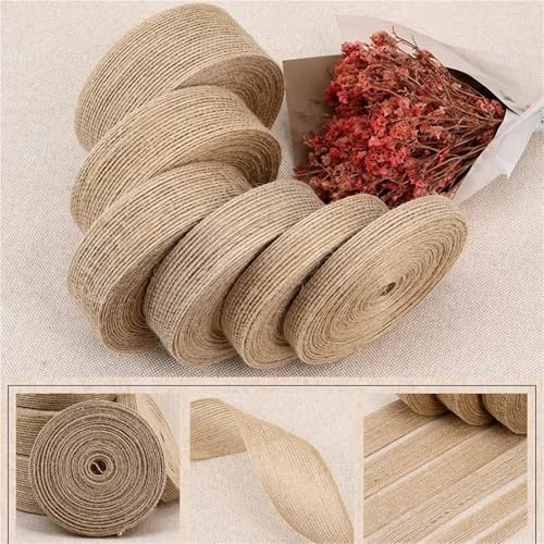Correas de yute y arpillera de 3cm para decorar mesas de boda rústicas y envolver regalos 4