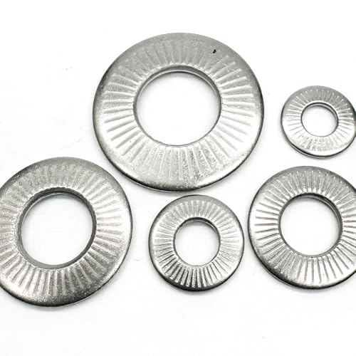 50 pcs m6 304 stainless steel conical knurled spring washerspring disc washerconical knurled spring washersprevent loose fasteners